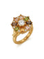 Vintage Floral Crystal Cluster Adjustable Ring