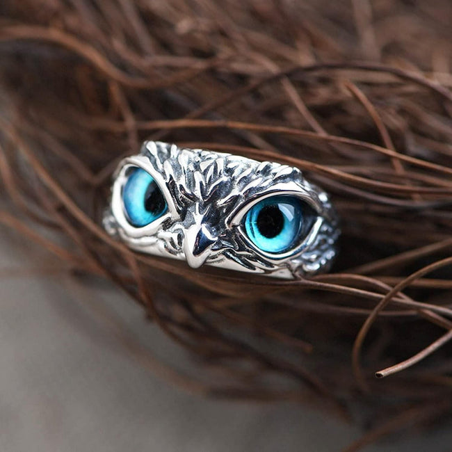 Attractive Silver Plated Owl Ring Main Image